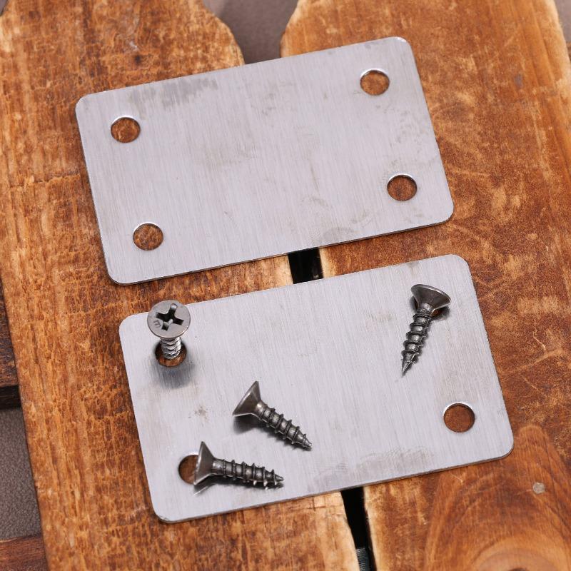 1/20Set Stainless Steel Flat Bracket for Wood Tables Chairs Cabinets Corner Code Fixing Brackets Furniture Repair Support Fixing