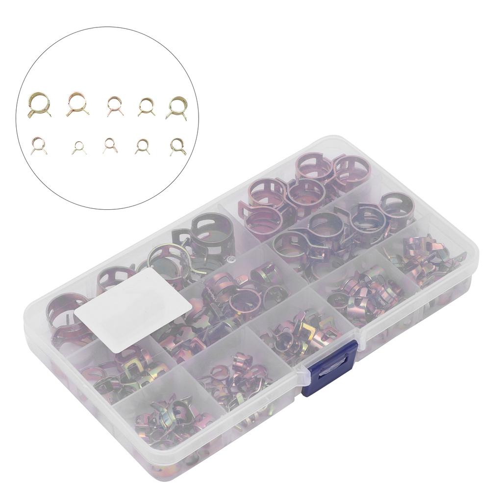 100PCS Spring Band Fuel Line Hose Clip Zinc PlatingColoring 6 7 8 9 10 11 12 14 15 17mm