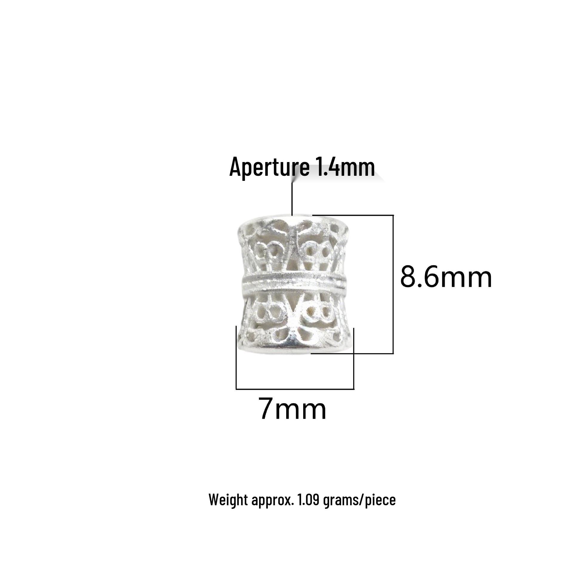 Sterling Silver 999 3D Floral Pattern Barrel Beads for DIY Jewelry Making Sterling Silver 999