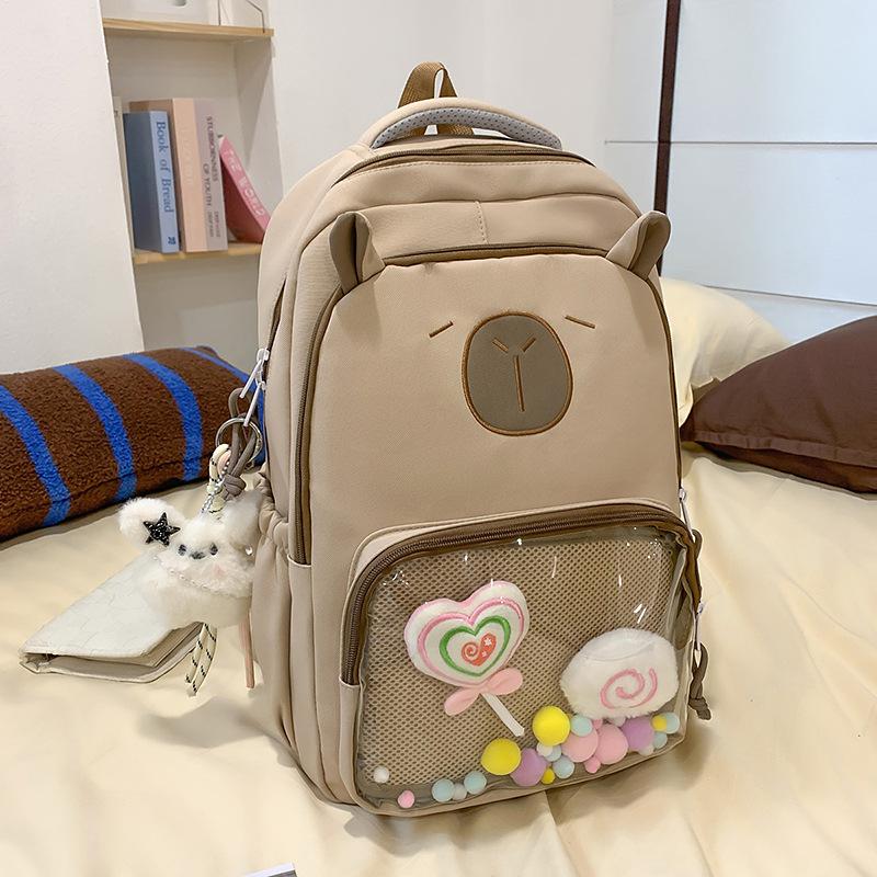 School bag female new cute ugly cute cartoon pain layer backpack high value primary and secondary school students large capacity backpack male