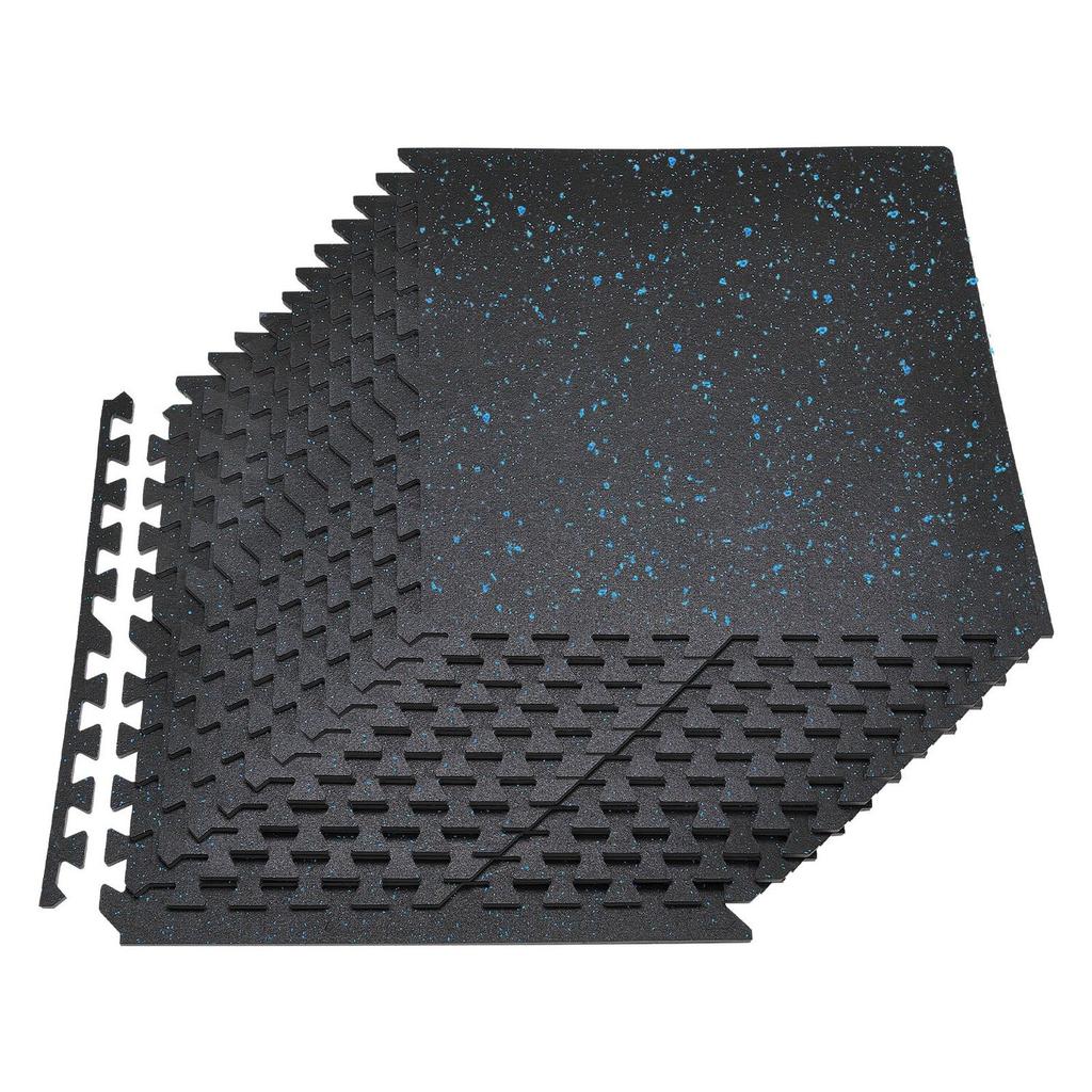 Puzzle Exercise Mat, 24 PCS Fitness Equipment Mats, 610 x 610 x 14 mm, High-Density EVA Foam Mat Set, Interlocking Rubber Soft Tiles, Protective Floor