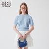 Teenie Weenie Bear Women's 2025 Summer Embroidered Short Sleeve Knit Top