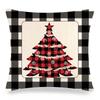 Christmas checkered pine theme Digital printing short plush pillow covers for car sofa office cushion cover home goods 60x60cm
