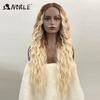 Noble Synthetic Lace Front Wig Long Wavy Ombre Blonde Wig Red Wigs Lace Part Synthetic Lace Wigs For Women Lace Front Wigs