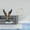 Resin Spreading Wing Metal Sculpture Feng Shui Ornament Decorative Wall Hanging Shelf Space Saving