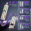 240W Fast Charge Cable 4-in-1 USB Type C Silicone For iPhone Samsung Huawei Xiao Mi Type-C To USB A High Speed
