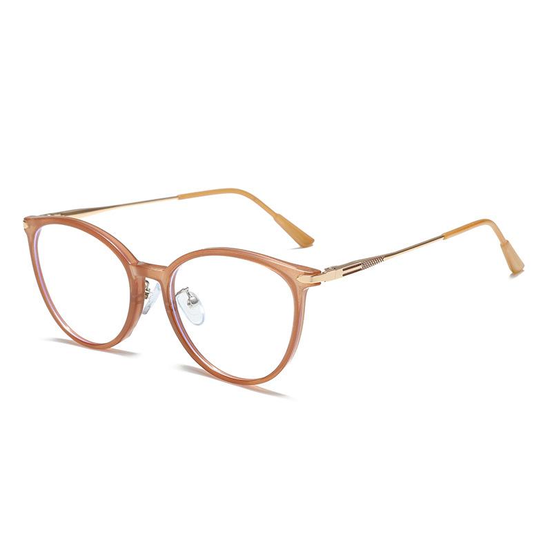 Fashion Premium TR90 Round Women's Glasses Frame Ultralight Anti-Slip Alloy Legs for Urban Chic & Commute Style