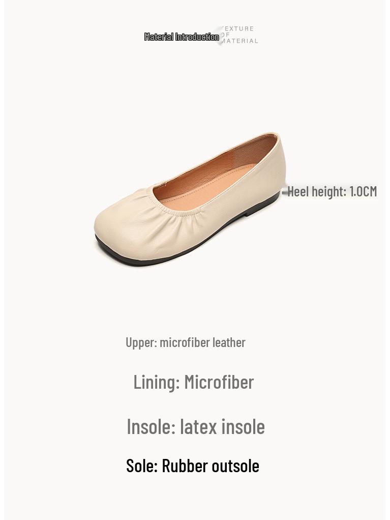 Weiwei Girl Women's Retro Square Toe Slip-On Flats with Soft Sole