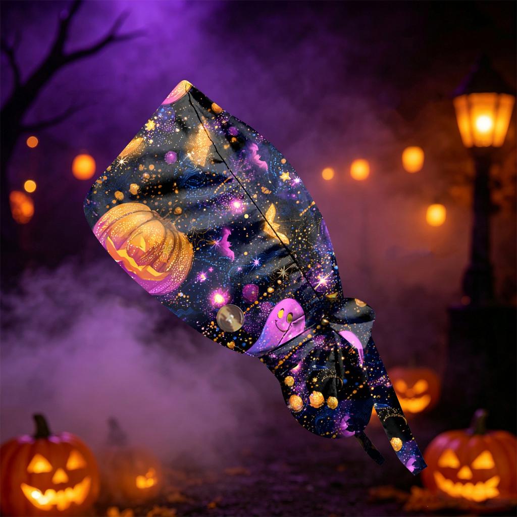 Women's Halloween Printed Ponytail for Work Shower Hair Wrap