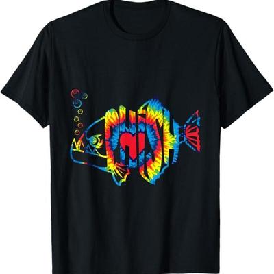 Colorful Phish Jam Tie Dye T Shirt For Fisherman Fish Outfits