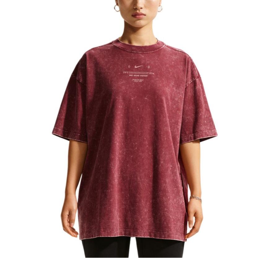 

Nike Sportswear Classic Oversized Wash Round Neck Pullover Short Sleeve T-Shirt Women tops IV2035-677 XS