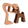Dog Wooden Sculpture Pet Memorial Gift Dog And Man Woman Statue Home Decor Puppy