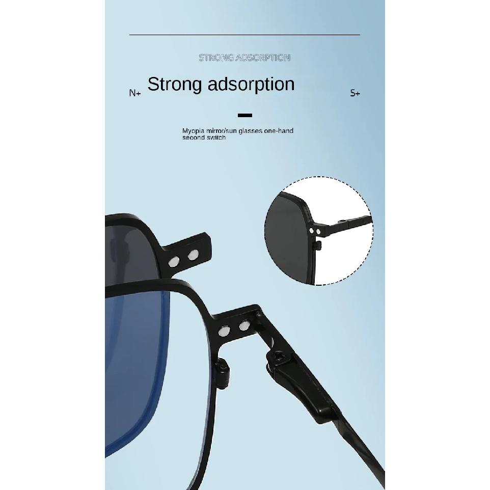 Anti Blue Light Blocking Square Frame 3 in 1 Magnetic set Myopic Polarized Myopia Sunglasses Prescription Optical Glasses
