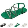 Large Flat Bottomed Rhinestone Casual Beach Sandals