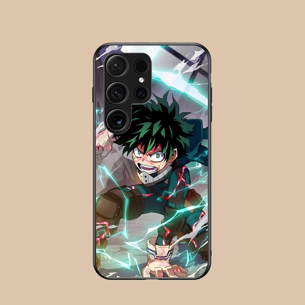 MHA Izuku Deku Mobile Phone Case for Samsung Galaxy S26 S25 S24 S23 S22 S21 S20 Note20 Plus FE Ultra Glass Colorful Cover Cover