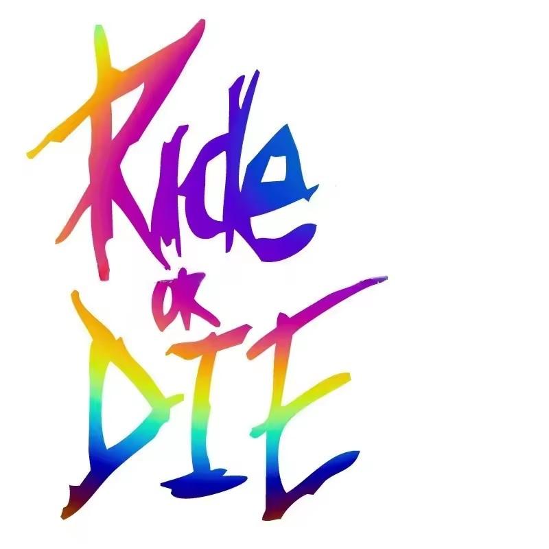 5.6 X 8 Cm Bike Frame Stickers Ride or Die Top Tube Decals for MTB Bicycle Decorative Frame Bike Auto Motorcycle Accessories