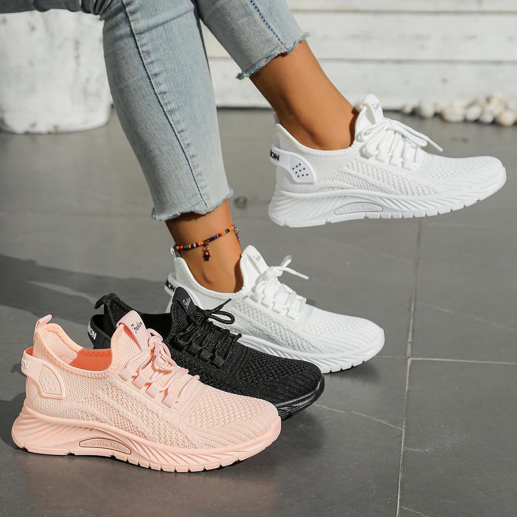 Chaussures de Sport en Maille Flyknit Polyvalentes Grande Taille pour Femmes - Mode Décontractée Nouvelle