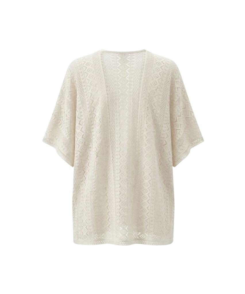VIKINI VENDER Belle Punching Crochet Robe Cover-Up - Ivory