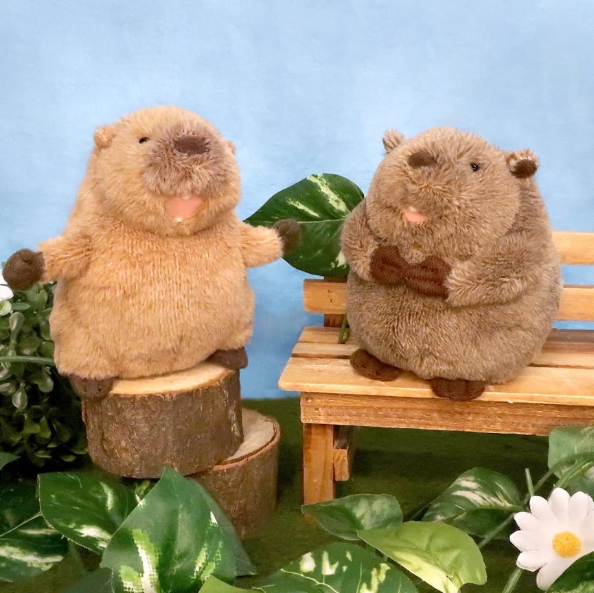 Naitou Design Continental Stroll Pochamaru Plush Toy S Suitable for Ages 6 and Up 19cm - (Marmot) - - Height Approx.
