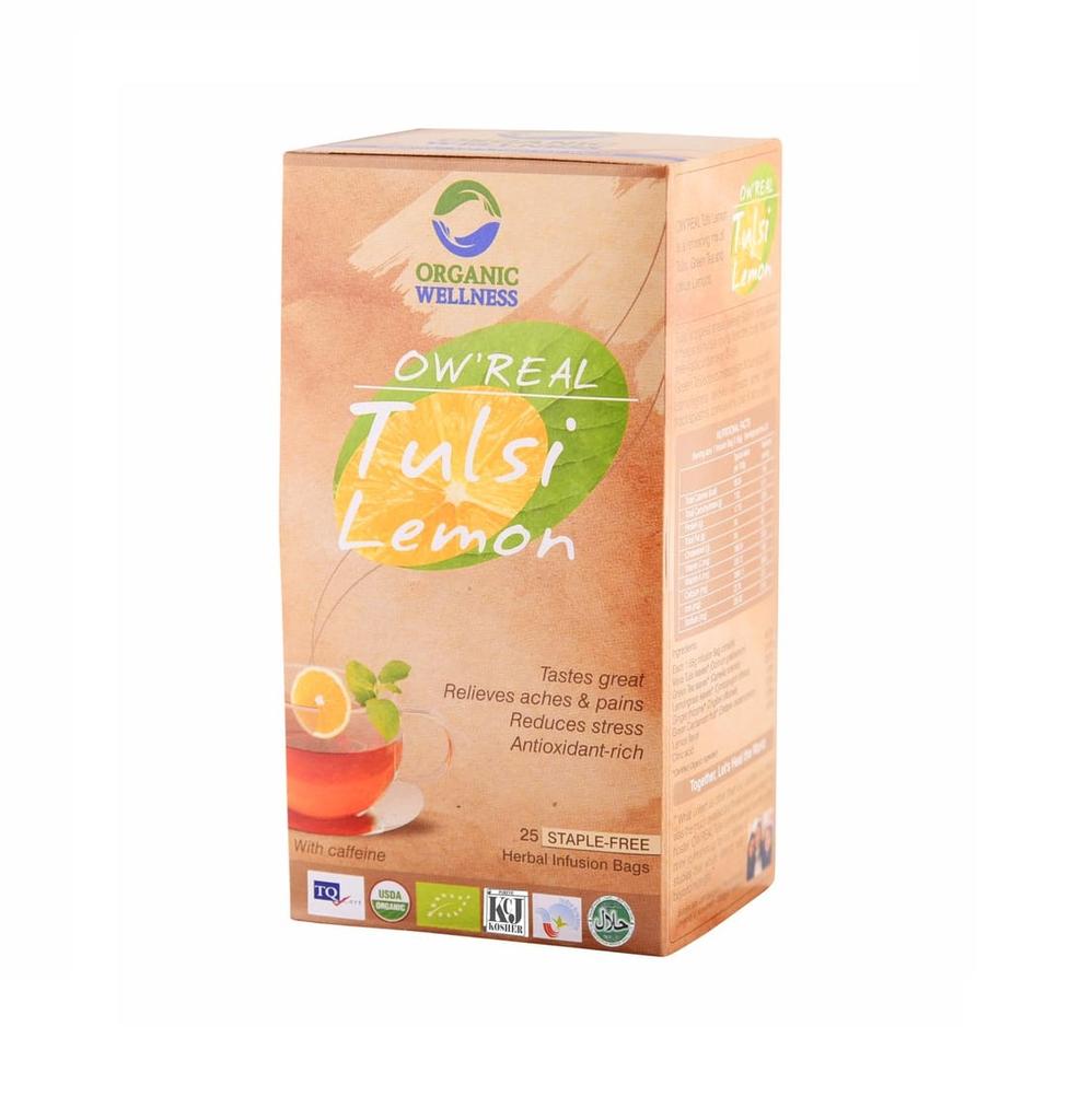 Чай с Тулси и Лимоном (25 пак, 1.55 г), Tulsi Lemon Tea,  Organic Wellness