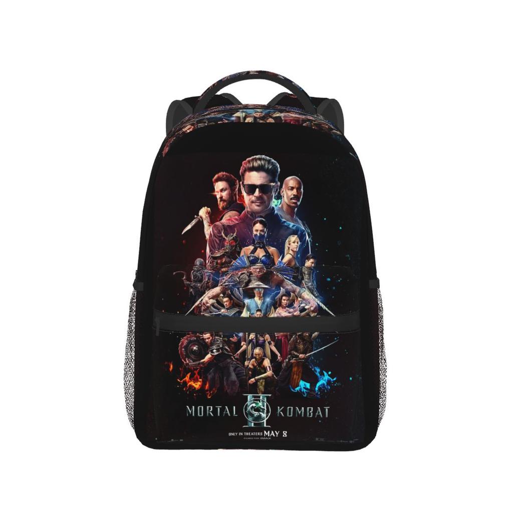 Mortal Kombat Il Movie Graphic Backpacks Boys Girls Bookbag Students School Bags Cartoon Rucksack Shoulder Bag Large Capacity