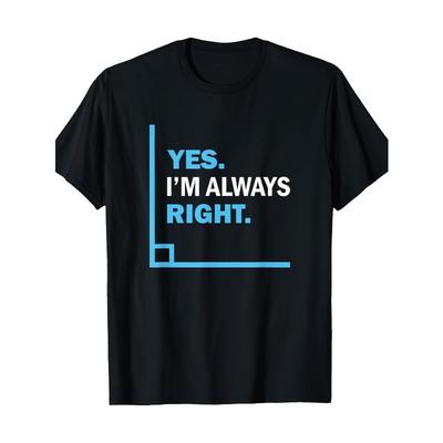 Mens Running Tshirt Cotton Short Sleeved Printed Casual Tshirt Round Neck Sports Shirt Yes I Am Always Right