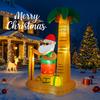 7.87FT Inflatable Beach Santa Palm Tree Surfboard Toy Xmas Yard Lawn Party Decoration Festive Gift LED Lit Supplie Home Ornament