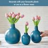 Metal Flower Vase For Home Dcor Living Room Office| Table Decorative Festivals Birthday Opal Blue