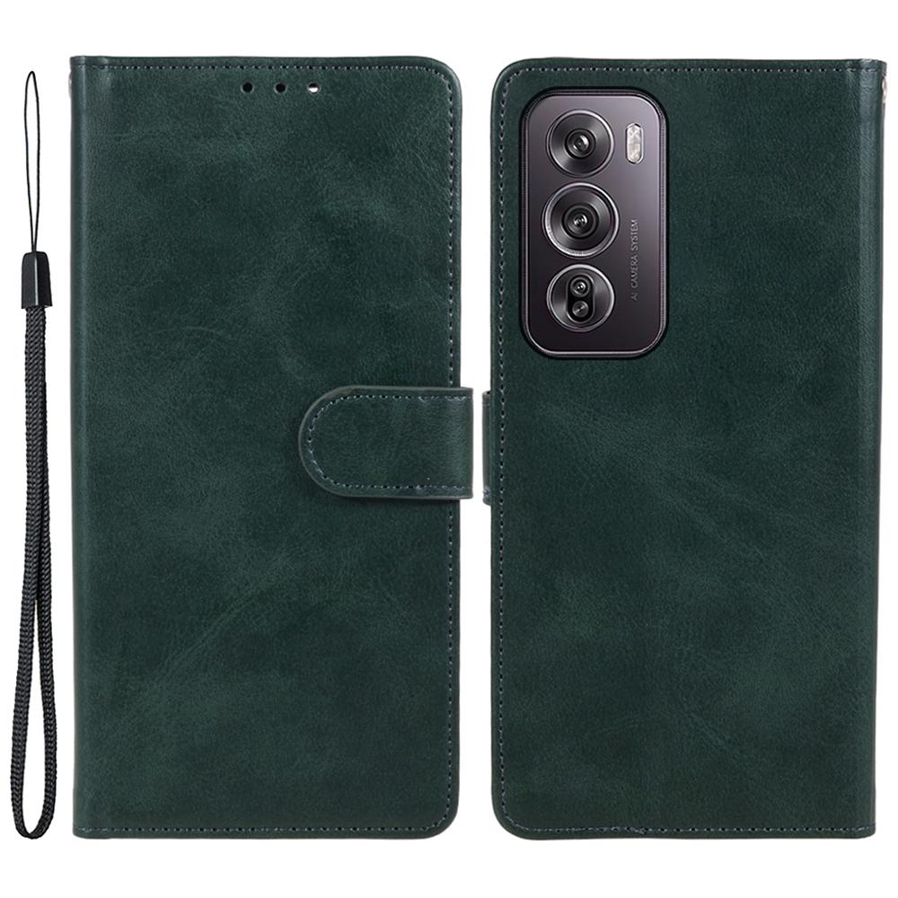 For Oppo Reno12 5G (Global) Case Leather Magnetic Buckle Wallet Phone Cover Calf Texture