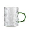 High-value glass water cup women's household flower tea cup with handle, explosion-proof and heat-resistant coffee cup