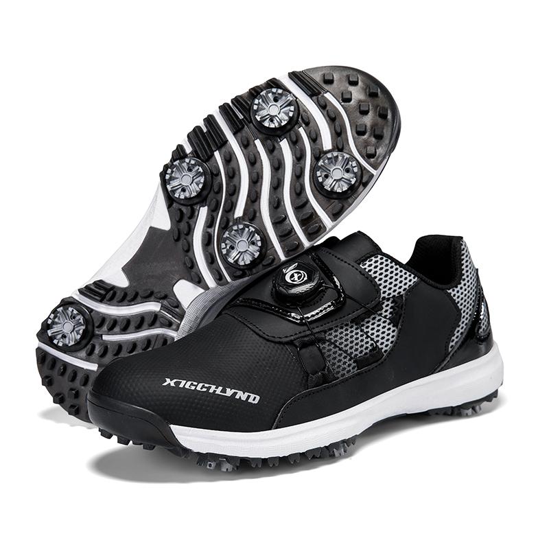 

Обувь для гольфа Дышащая Автоматическая вращающаяся шнуровка Повседневная спортивная обувь Парная Нескользящая, Легкая обувь 47 чёрный