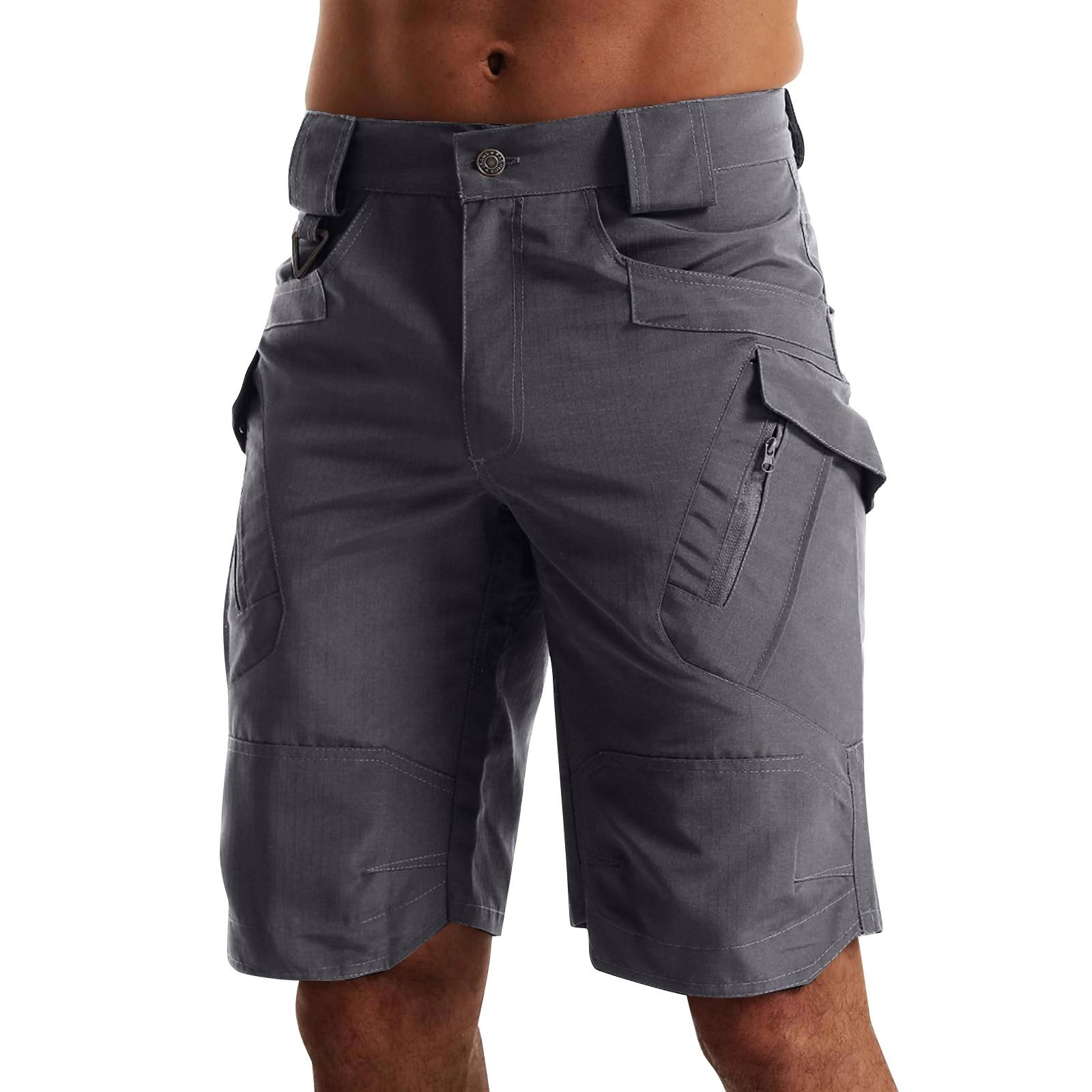 

Мужские летние однотонные повседневные спортивные дышащие шорты с несколькими карманами и быстрой сушкой XXXL