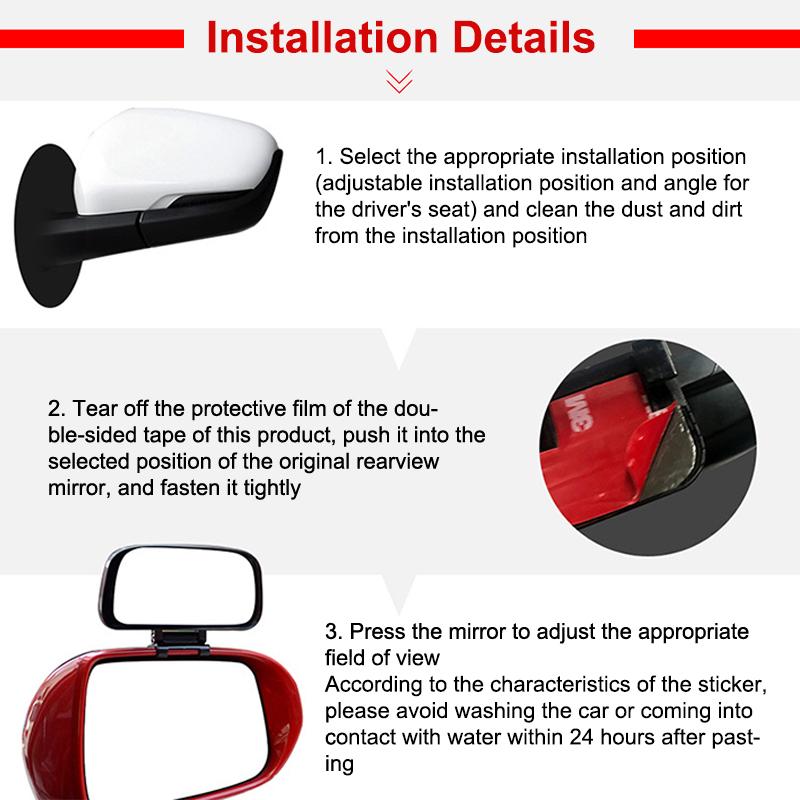 Car Blind Spot Mirror Adjustable Convex Rearview Mirror Wide Angle Mirror For Safety Parking Car Mirror