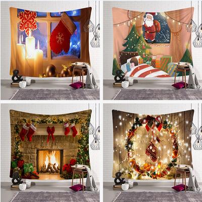 Home Decor Christmas Tapestry Bedroom Living Room Wall Decor Backdrop Fabric Fireplace Printed Tapestry