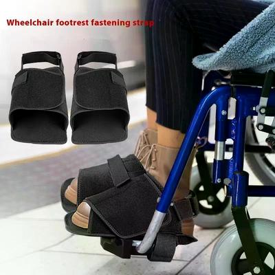 1/2 Pcs Black Wheelchair Shoe Holder Belt Black Fixed Strap For Elderly Feet Support Care Supplies Shoe Rest Wheelchairs