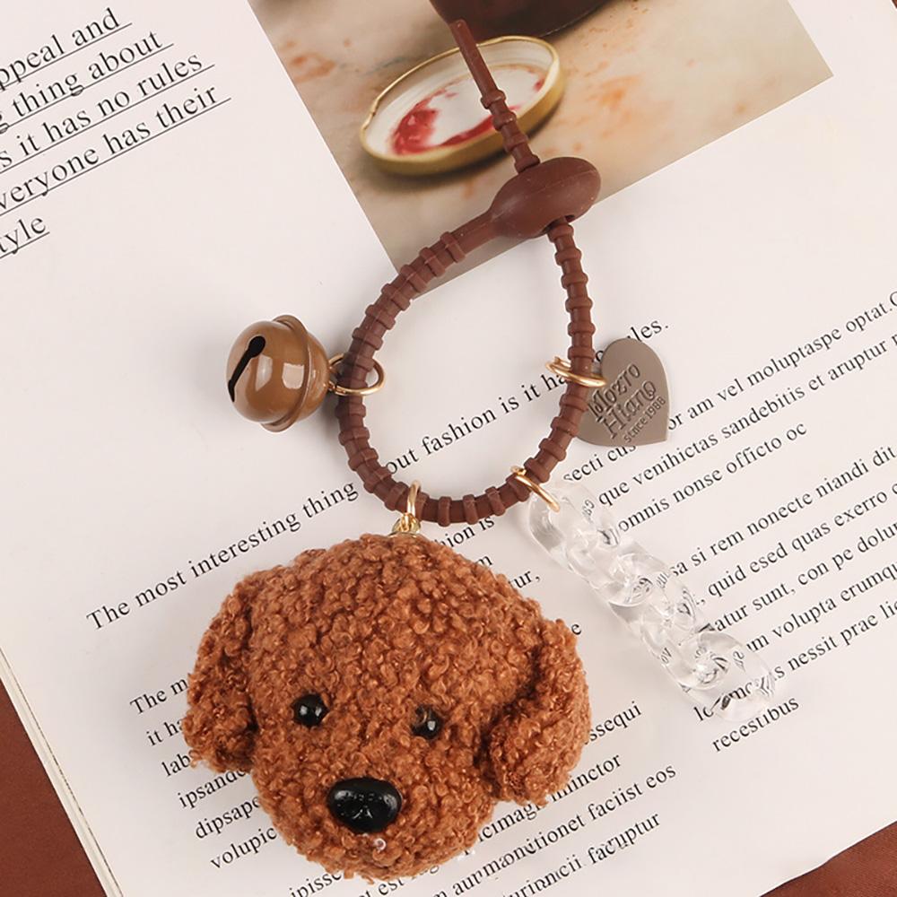 Neuer Süßer Plüsch Pudel Hund Anhänger Schlüsselanhänger Für Frauen Männer Mädchen Auto Schlüsselring Schlüsselanhänger Tasche Anhänger DIY Zubehör Paar Geschenk A33 brown