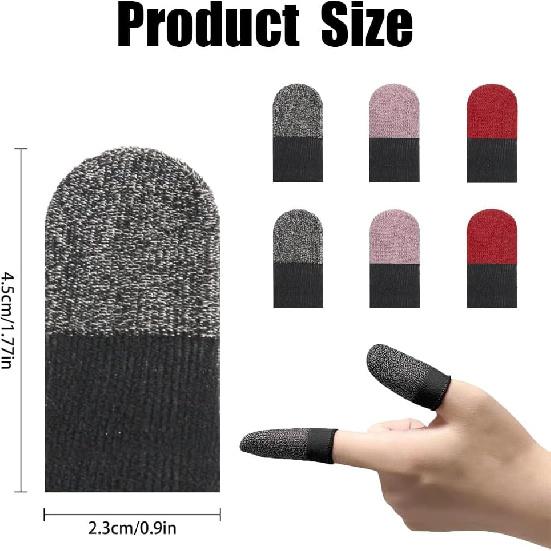 Напальчники для игр, 6 штук, игровые напальчники, черные напальчники для мобильных игр, совместимые со всеми устройствами с сенсорным экраном, гладкие на ощупь