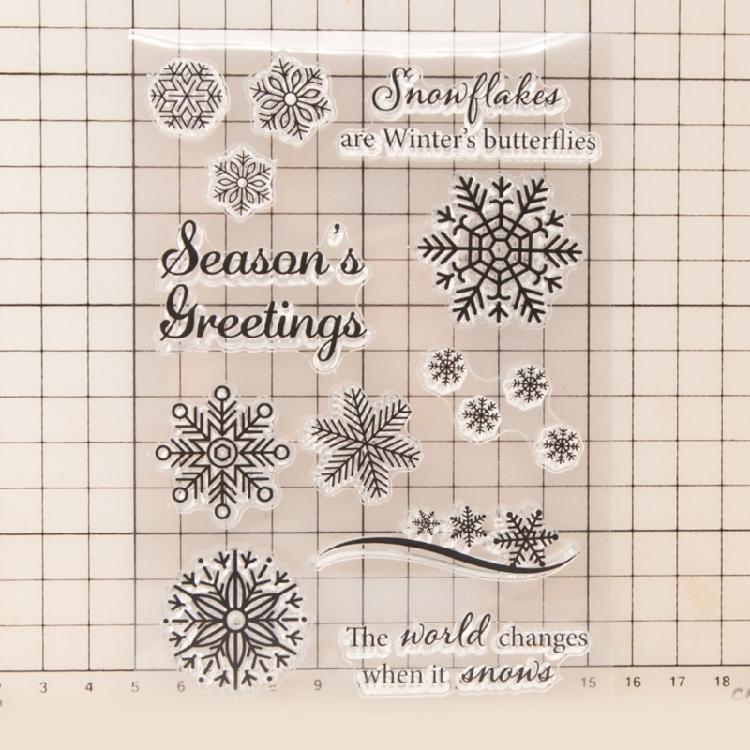 7Pcs Christmas Themed Clear Silicone Stamper Journaling Stamping Tool for Scrapbooking Card Making Journal Photo Album