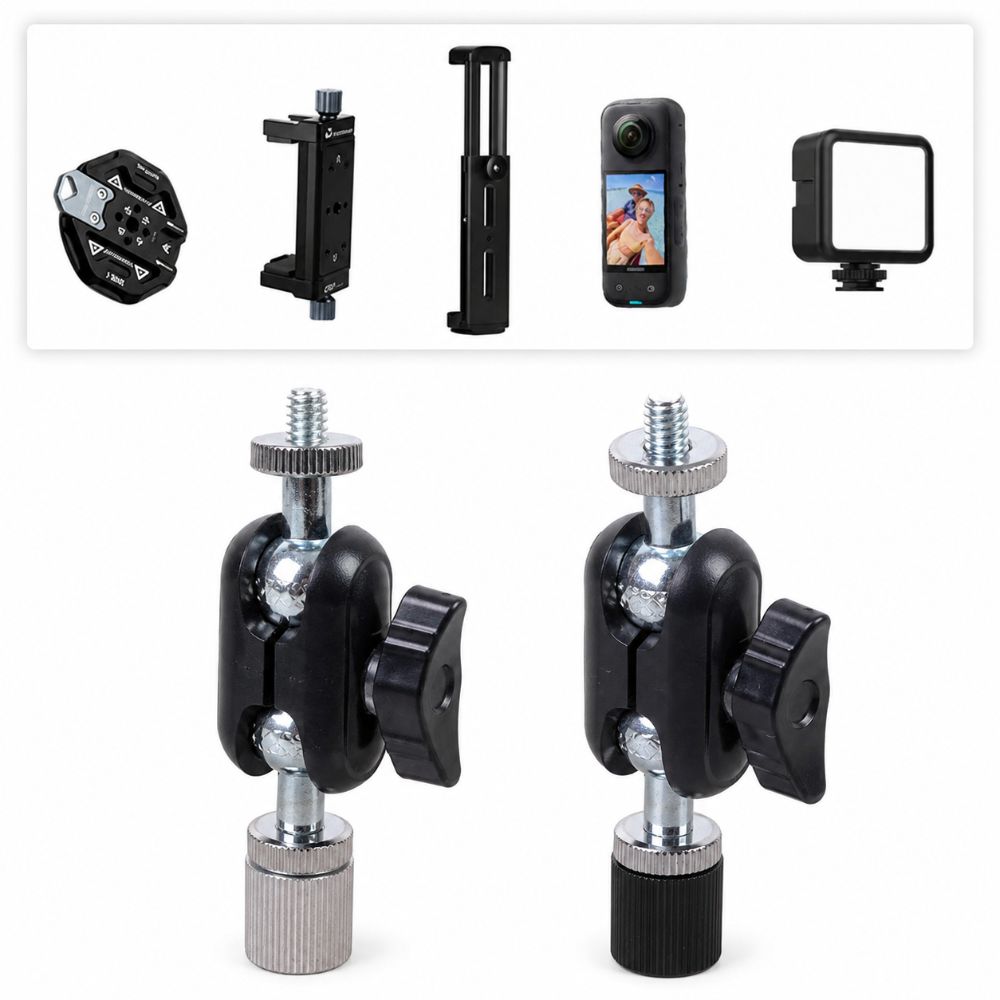 17mm Ball Head Adapter 1/4 Inch Screw Ball Head Mount Portable Camera Adapter Head  Photography