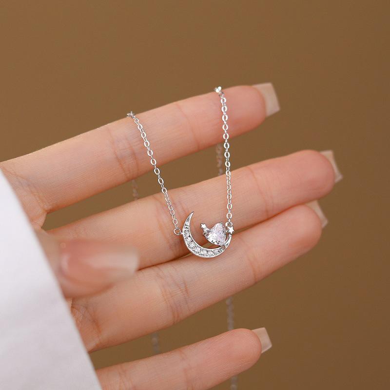 Beixi S925 Sterling Silver Star-Moon-Heart Necklace - Luxury Design Jewelry