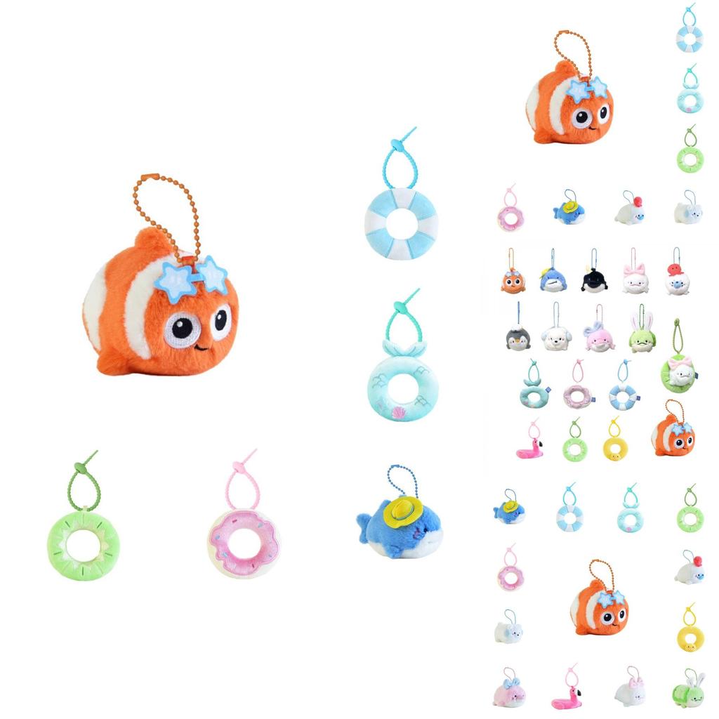 Adorable Ocean Animal Plush Keychain Collection Featuring Cute Turtles Clownfish Dolphins And Seals