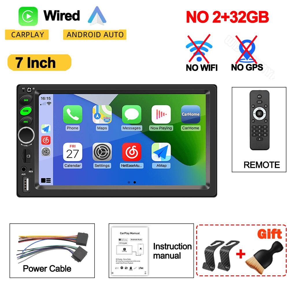 

Универсальная 2Din автомагнитола Android 13 7 /9 /10 Авторадио Аудио 64G GPS BT беспроводной Carpaly Мультимедийный плеер Для Hyundai Nissan