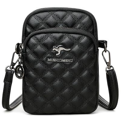 Fashionable Diamond-patterned Versatile Phone Bag, Simple and Niche Single-shoulder Crossbody Bag