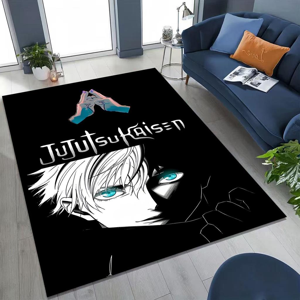 Anime Jujutsu Kaisen Yuji Satoru Kreslený koberec do ložnice, obývacího pokoje, k pohovce, domácí rohožka, dekorace, velká dětská hrací protiskluzová podložka na podlahu