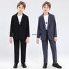 4pcs/set Kids Blazer Set School Host Performance Photography Costume Boys Suits for Weddings Gray Handsome Toddler Birthday Outfits 13 Y