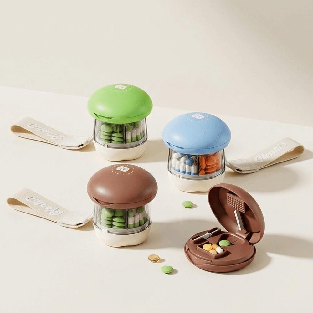 Plastic 4 Grids Pill Box Sealed Travel Pill Container Multi-functional Pill Dispenser  Fish Oil