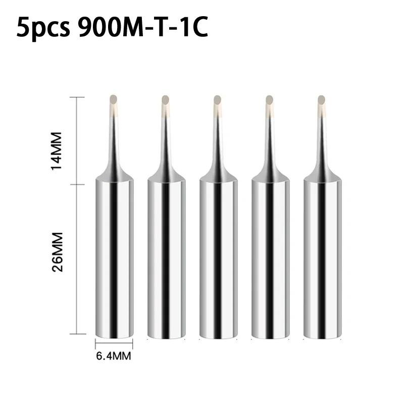 Soldering Iron Tips 5packs 900M-T Series K/SK/B/I/IS/1C/2C/3C/4C/2.4D/3.2D Lead-Free Welding Head BGA Soldering Tool Accessories