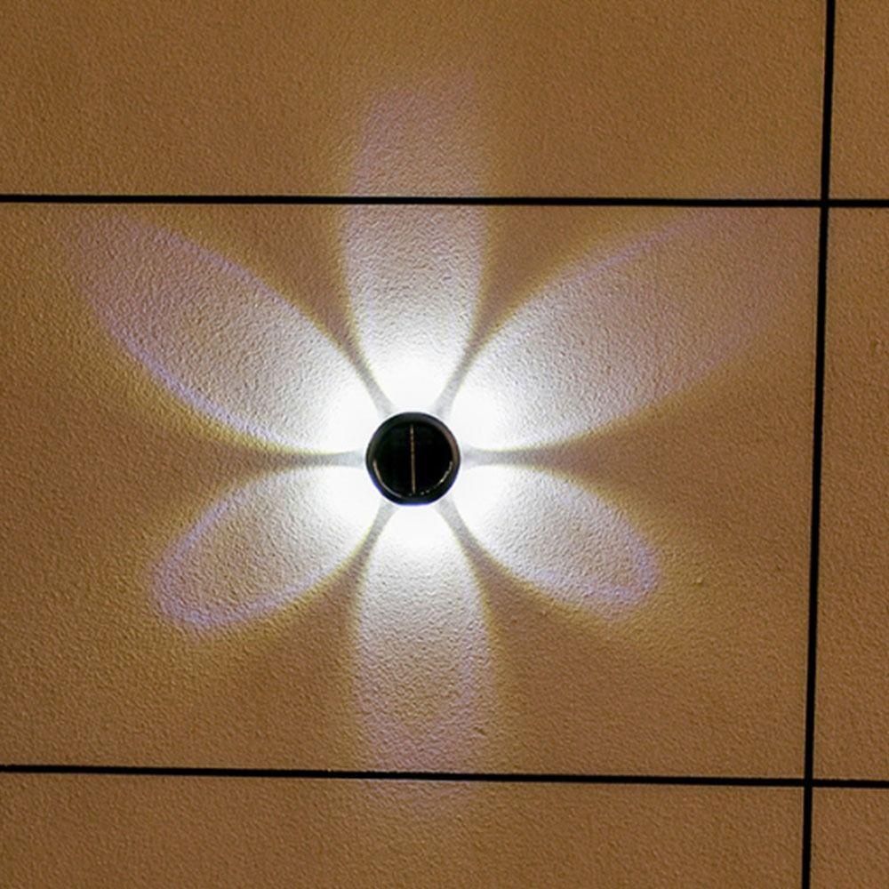LED Licht Solar Wandleuchte Solarbetrieben Garten Zaunleuchte Außenwandleuchte Zuhause Hof