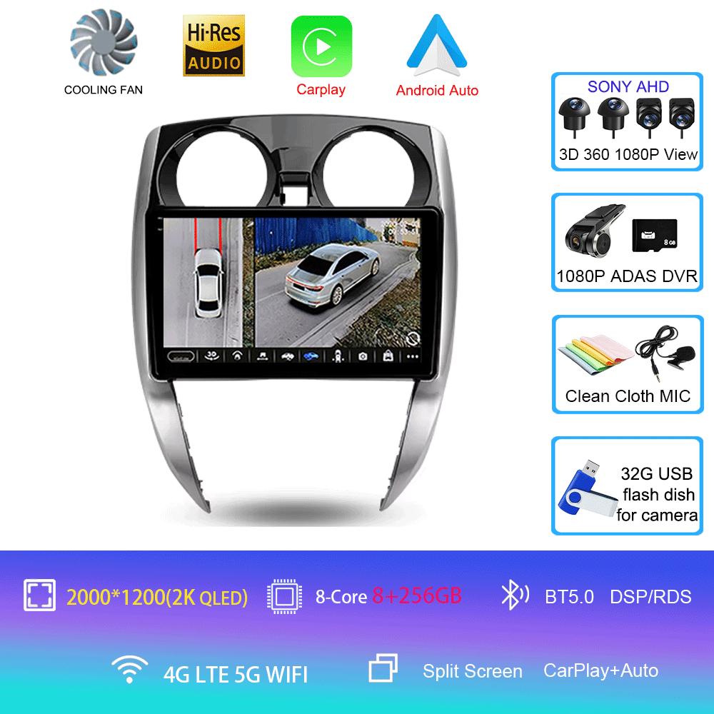 Car Radio Android 14 Carplay Auto For Nissan Note 2 E12 2012-2021 Multimedia Video Player GPS Navigation WIFI 4G DSP Stereo DSP