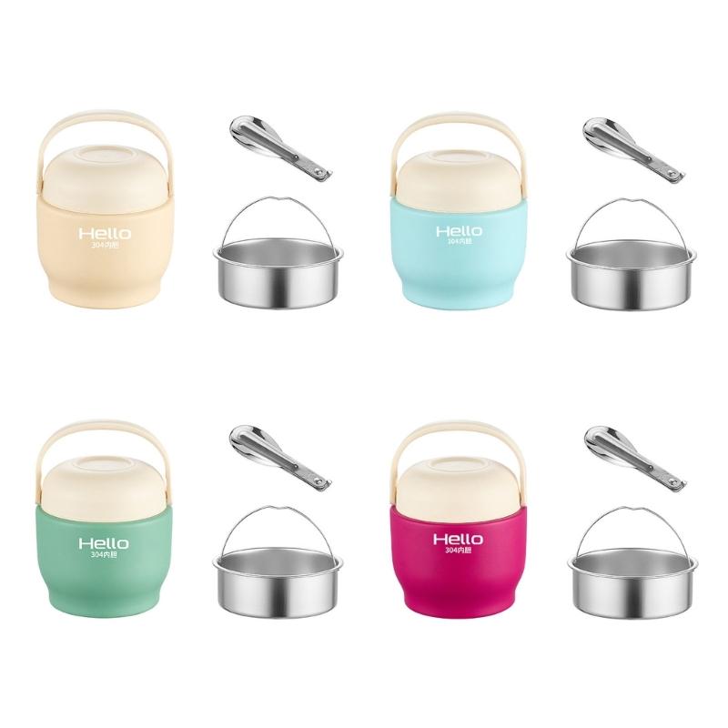 Double Layer Thermal Stainless Steel Meal Preparation Container Insulated Lunch Box with Separate Compartments